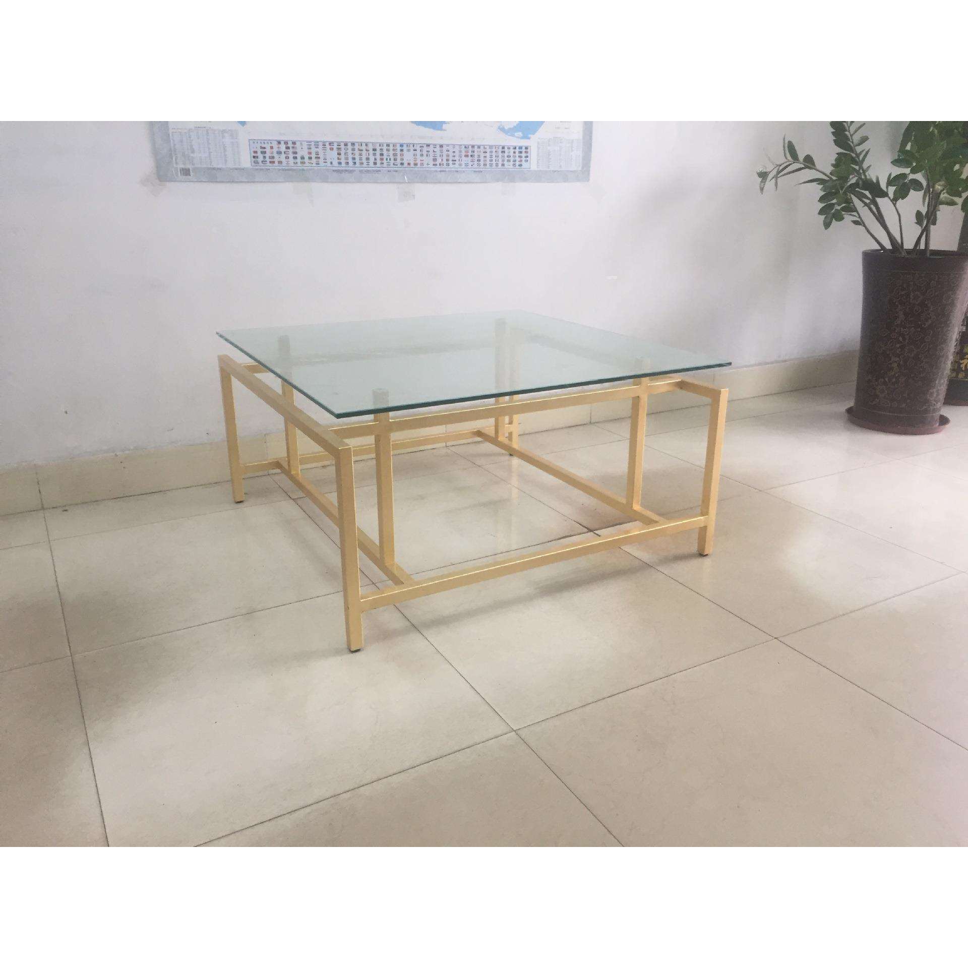 新中式不锈钢/金箔茶几/客厅/酒店/别墅/轻奢五金茶几/美式家具