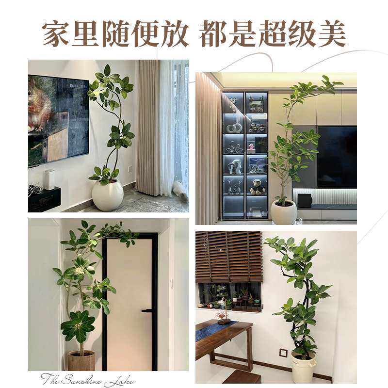仿真孟加拉榕大型绿植物室内客厅盆栽黄金榕高山榕树落地摆件