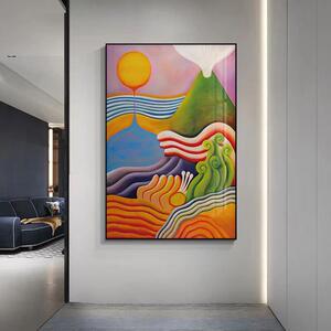 溪乐多巴胺彩色山脉欧式小清新客厅餐厅玄关画卧室壁画花卉挂画