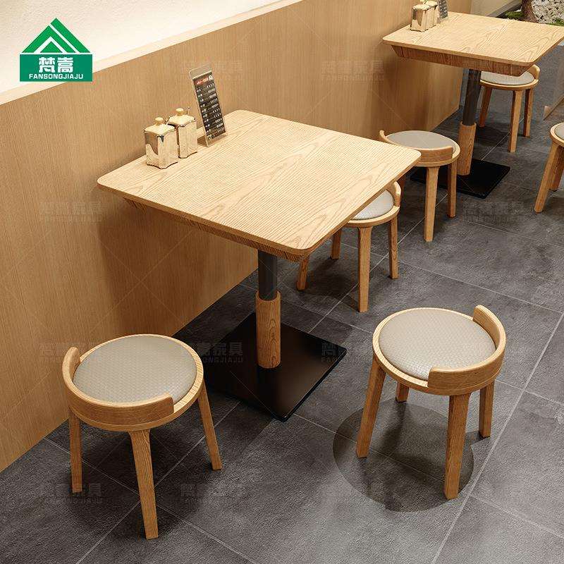 茶餐厅卡座沙发商用面馆桌子带抽屉长方形简餐日料店餐桌饭店方桌