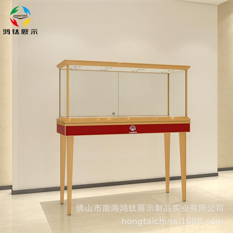 鸿钛新款橱窗首饰展示柜台厂家现货铝合金钢化玻璃陈列柜珠宝展柜