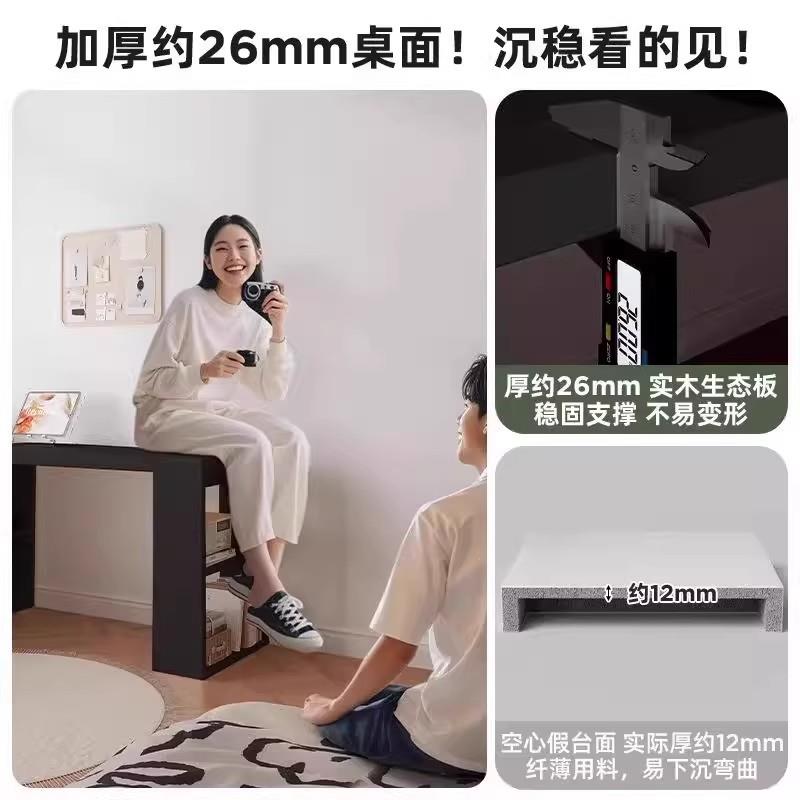书桌洞洞板成人家用梳妆台黑色桌子收纳柜一体卧室转角L型电脑桌