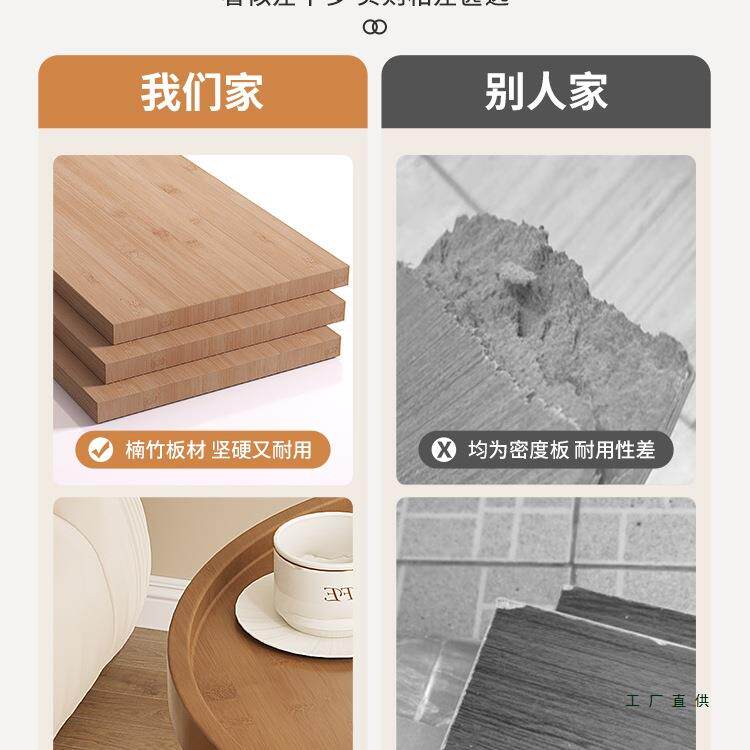 可折叠茶几客厅家用小户型简约现代小桌子圆形迷你阳台茶水架圆桌