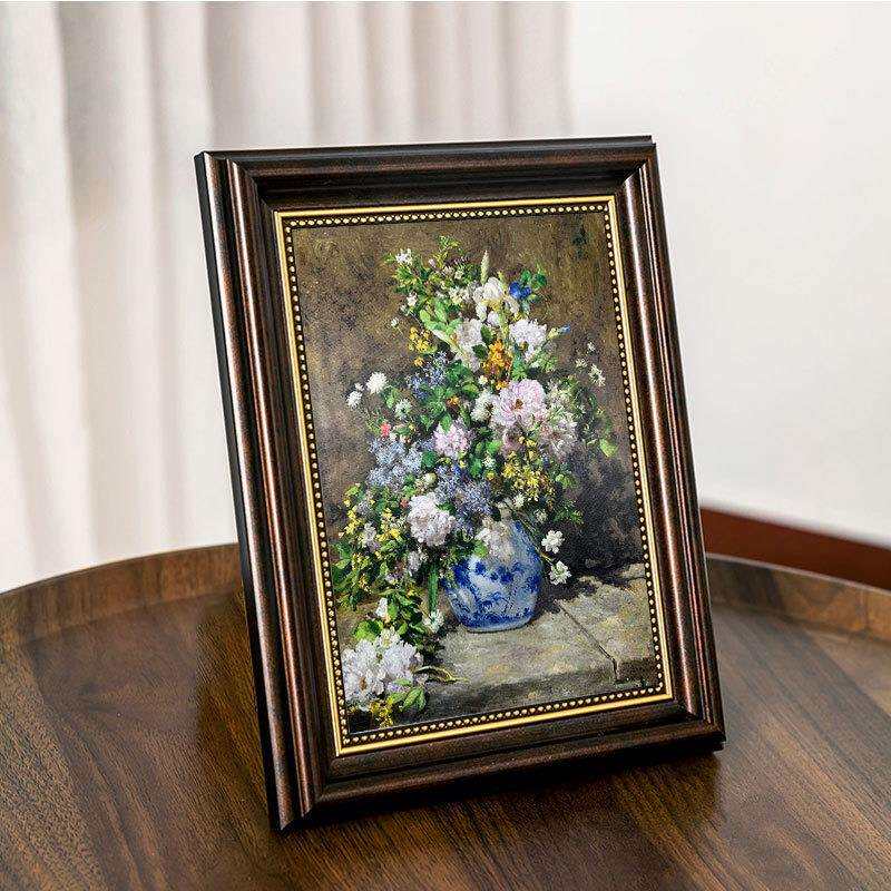 世界名画肌理油画春之花束向日葵画相框摆台房间办公