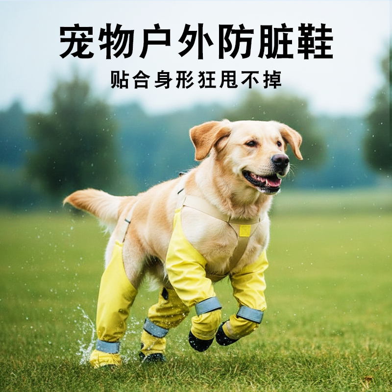 狗狗鞋子户外雨天小型犬防水防脏外出防滑软底甩不掉泰迪比熊脚套