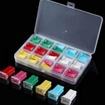跨境热销保险丝20A-60A方形30个/盒装 PAL方形长脚内插保险丝fuse