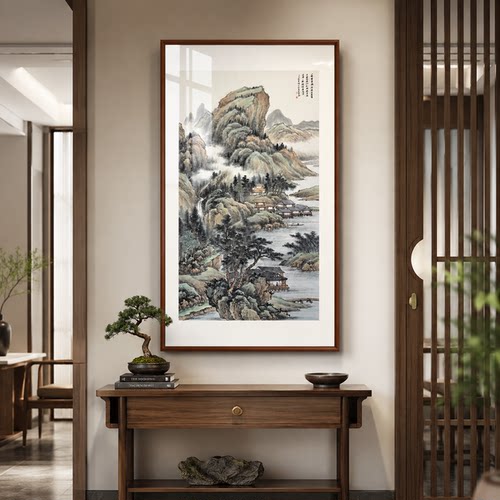 山家逍遥水墨玄关对门挂画