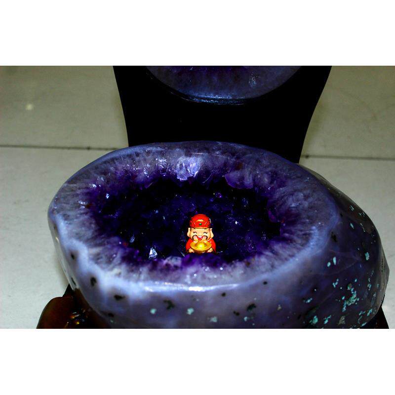 矿宝天然紫水晶洞摆件 紫晶洞 玛瑙洞水晶洞 紫色原石钱袋子