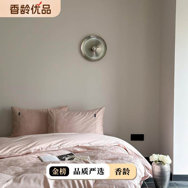 春夏提花驼玉色A类长绒棉1.8床上四件套100支合股纯棉2米被套床单