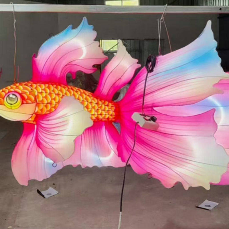 大型鱼花灯元宵新年大型景区灯会发光鲤鱼灯笼商场餐厅创意吊灯彩