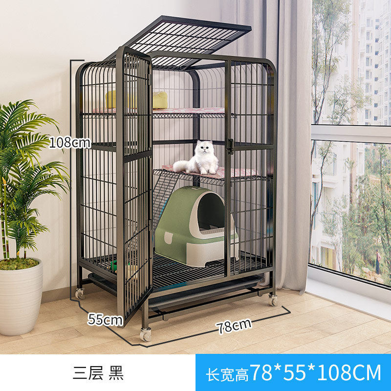 方管猫笼三层猫别墅双层猫笼子猫咪笼子猫窝猫房子猫爬架