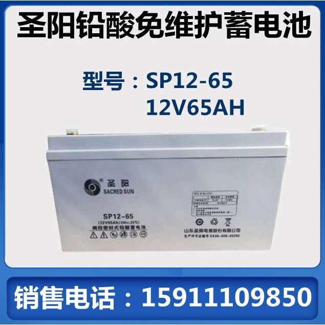 圣阳SP12-65铅酸免维护蓄电池12V65AH 不间断电源