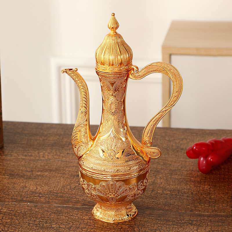 新品高档酒具套装欧式经典酒壶轻奢风桌面酒壶餐盘酒杯工艺品摆件
