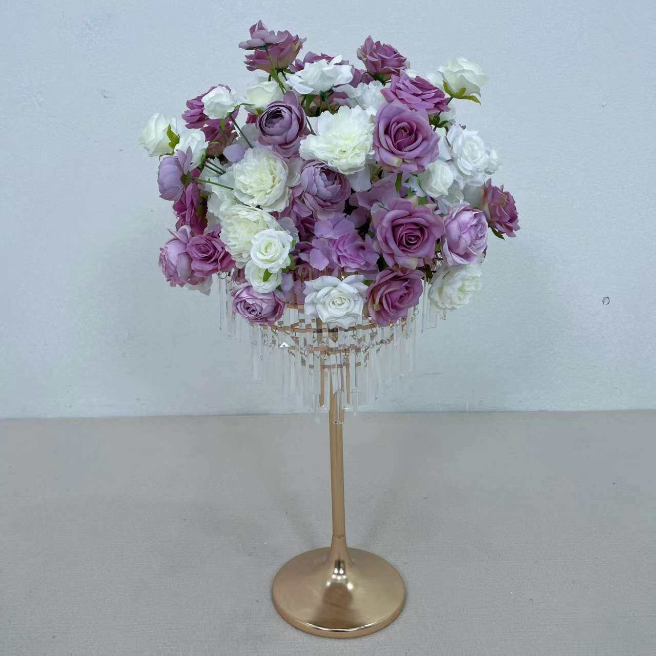婚礼水晶桌花宴会厅餐桌花摆花仿真花高档酒店结婚餐桌装饰品摆件