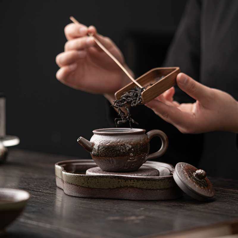 粗陶敦煌印象德运壶手工老岩泥茶壶单壶家用中式复古陶瓷泡茶器