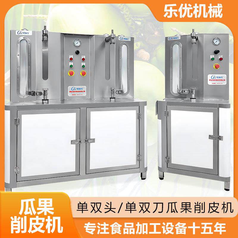 广东高端双头南瓜削皮机 食品厂连续式椰肉哈密瓜木瓜刨皮机