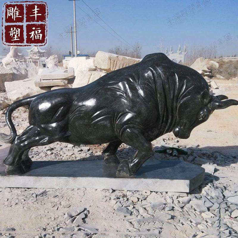 石材青石牛雕塑大理石动物雕刻大型拓荒牛耕牛 石雕十二生肖雕塑