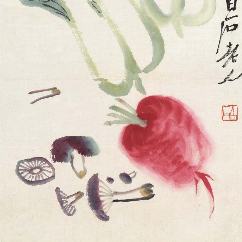 齐白石艺术微喷家居客厅书房装饰画条幅花鸟草虫名人字画画