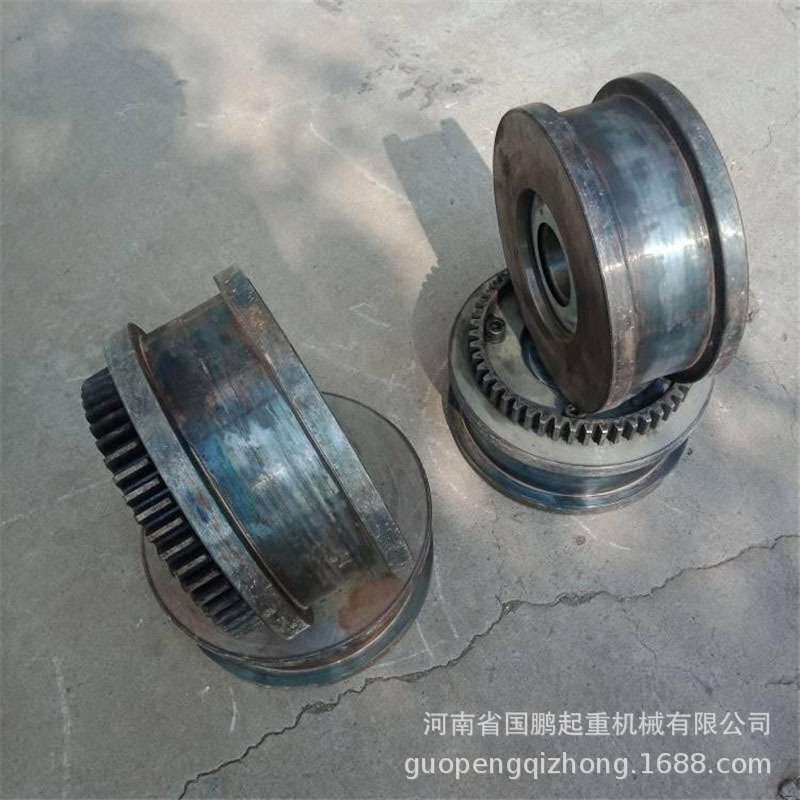 起重机端梁车轮组天车驱动轮 地平车车轮 台车车轮齿圈平面凹面