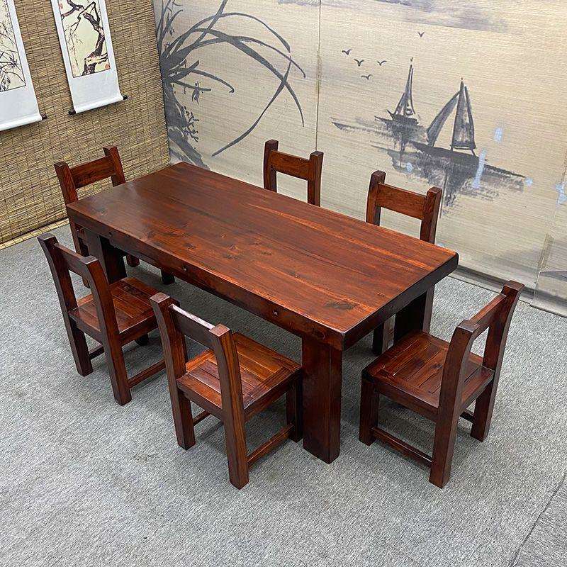 老船木餐桌椅组合实木两用现代简约桌子客厅轻奢餐台饭桌餐厅家具