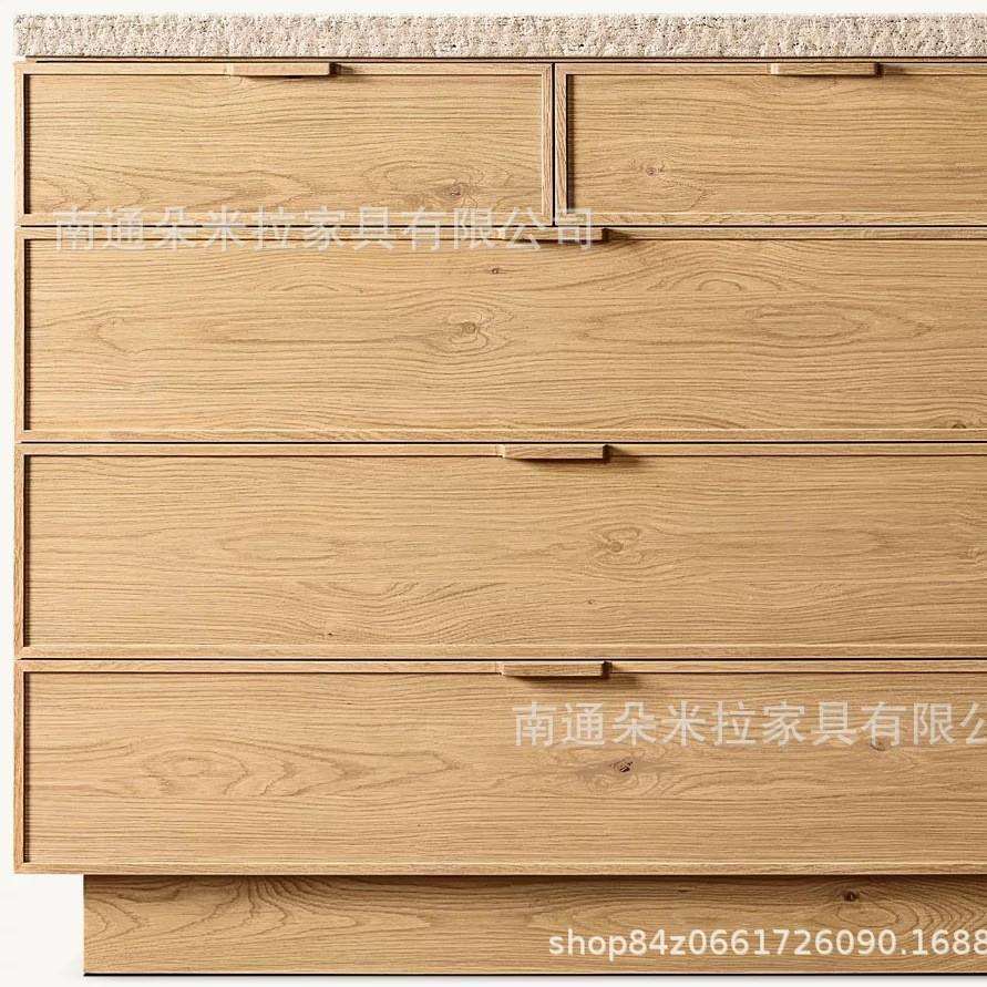 RH美式实木高端豪华别墅房斗柜抽屉柜桌面大理石
