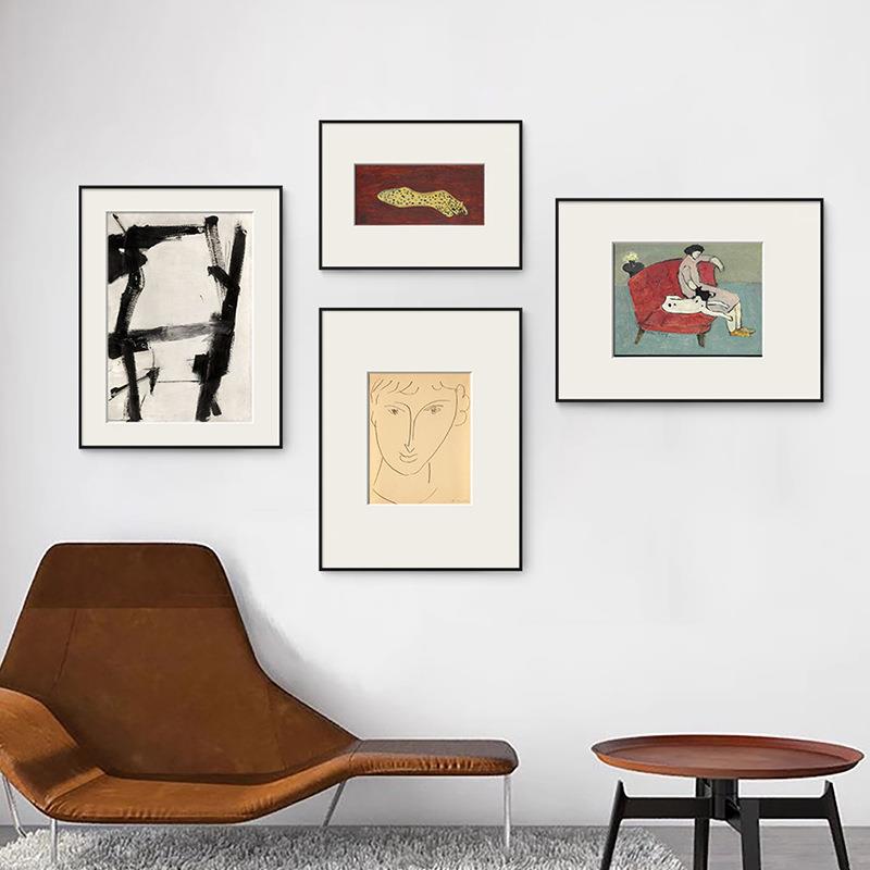 小众抽象艺术画客厅玄关装饰画简约中古风挂画餐厅卧室床头柜壁画