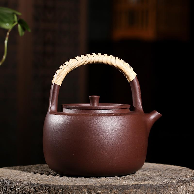 电陶炉煮茶壶 宜兴手工原矿紫砂养生直火烧水壶耐高温提梁壶