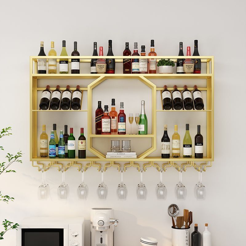 墙上酒架酒吧吧台酒柜壁挂式家用铁艺餐厅红酒展示架悬挂墙置物架