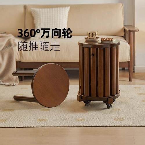 实木叠叠凳子组合茶几圆凳家用叠放餐桌板凳现代中式吃饭椅子客厅