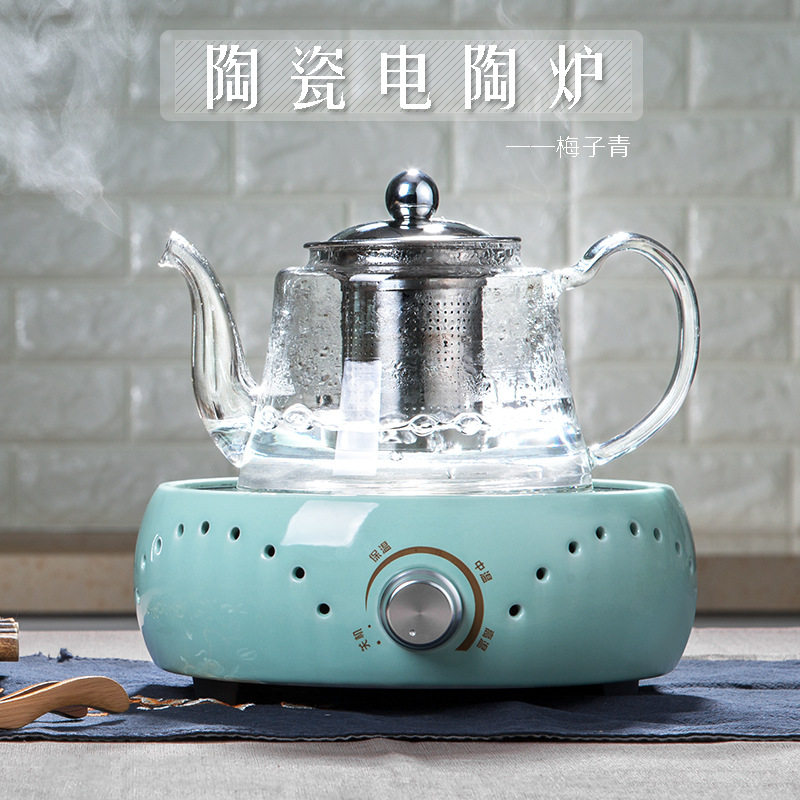 厂家直销批发戈米迷你电陶炉小茶炉铸铁玻璃壶煮茶壶家用烧水器
