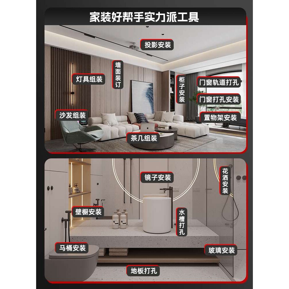 工具箱锂电钻电动工具套装多功能家用五金木工电工维修