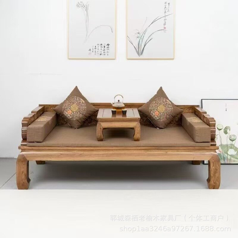 新中式罗汉床实木新中式沙发床客厅仿古禅意贵妃榻客厅家具沙发椅