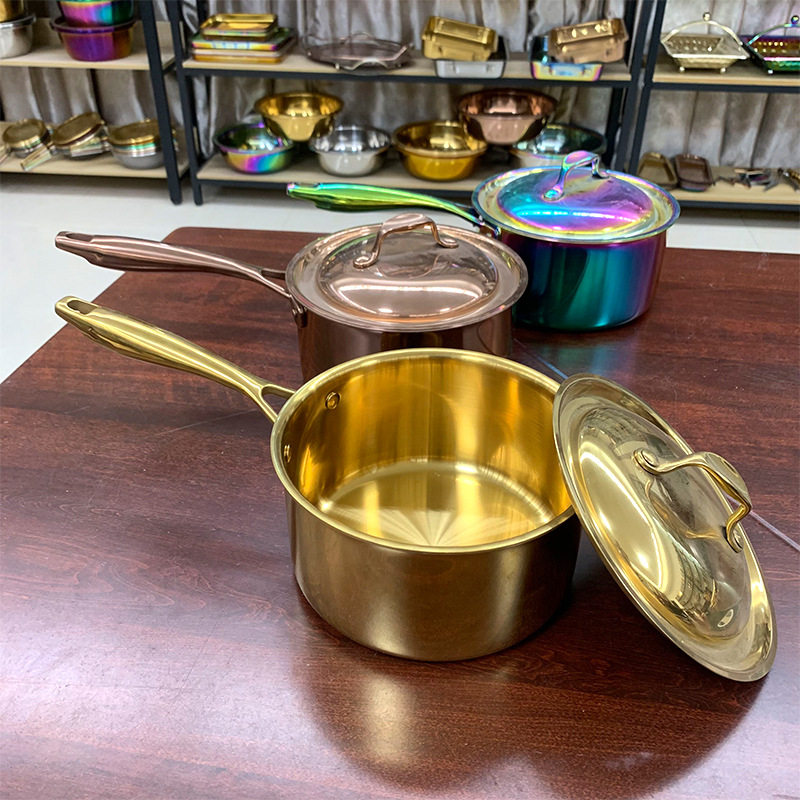 新品304不锈钢不粘锅家用婴儿餐厅辅食锅牛奶煮食锅奶锅