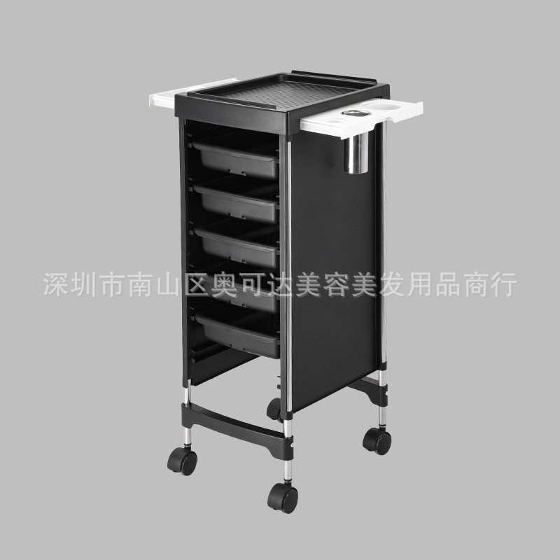 美发沙龙推车抽拉式工作台+多层收纳 万向轮便携移动工具车批发