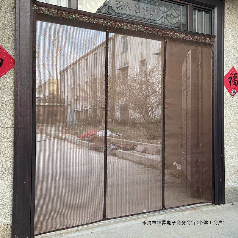 木门防蚊门车库沙门网商铺纱门磁块沙窗门双扇防蝇帘对开纱门帘。