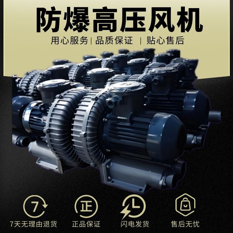 FB沼气增压输送环形高压风机 5.5KW特殊气体管道传送用防爆鼓风机
