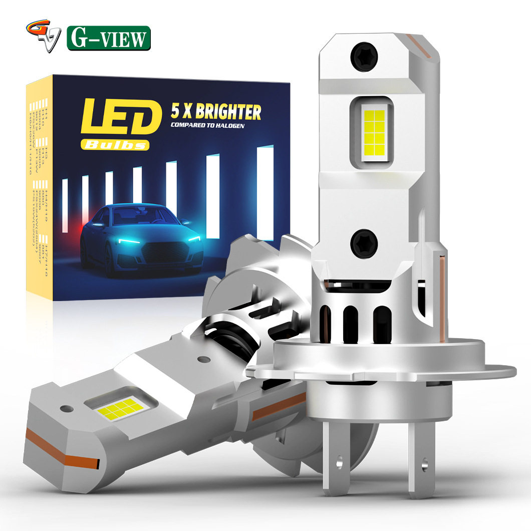 G-view 直销30W大功率H7一体化直插带风扇LED车头灯即插即用