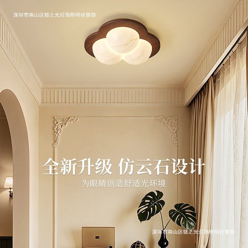 新款中古奶油风卧室床头创意艺术泡泡仿云石星星造型阳台过道墙灯