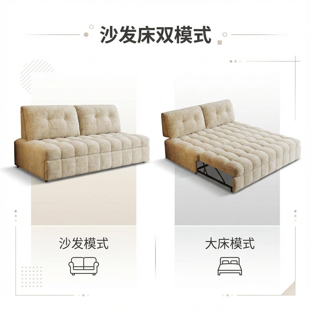 人位折叠沙发床一体两用客厅书房多功能双人位午休沙发床二合一