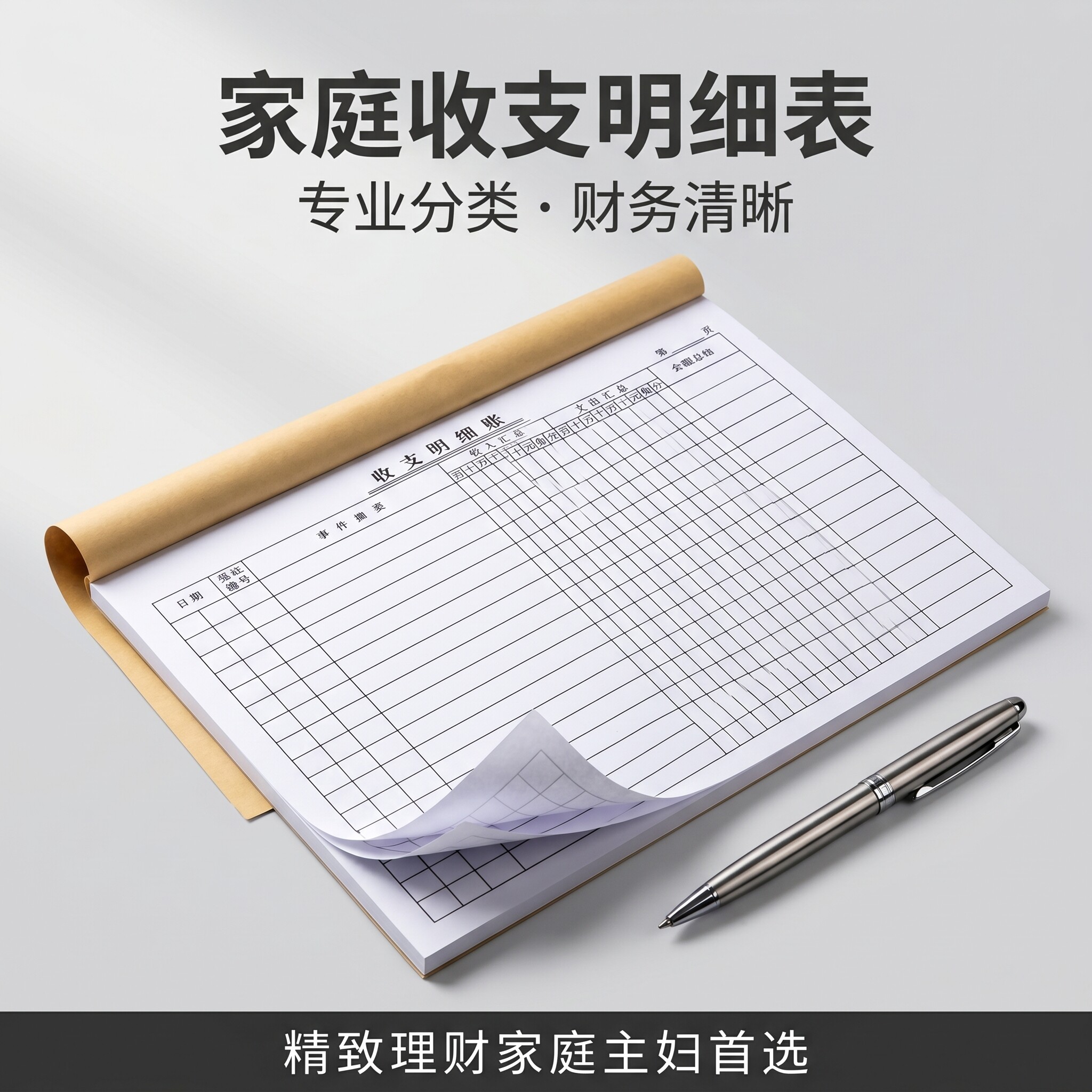 家庭收支明细表家庭生活日常开支记账本家庭记账本家庭开销记账本生意商用明细表支出流水表收支簿家庭理财本
