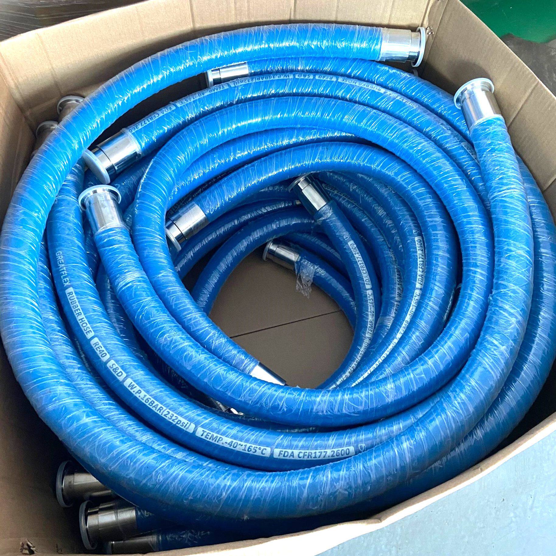 GREATFLEX蓝色耐弱酸弱碱内衬EPDM卫生级钢丝橡胶管RE40