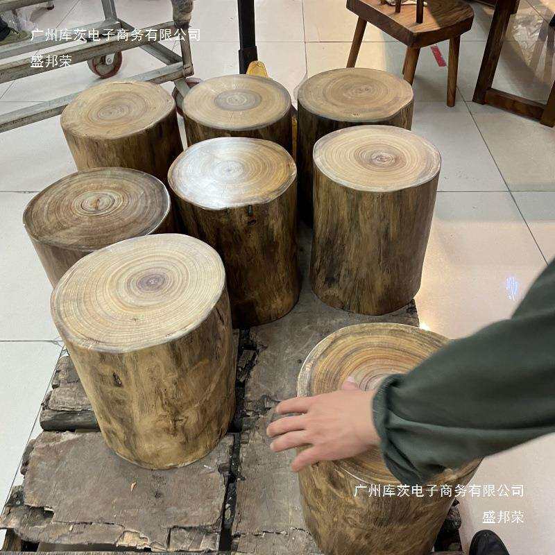 工厂直销原木香樟木树墩树桩木桩凳坐凳子花架根雕茶几实木大底座