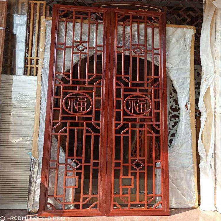 东阳木雕新中式仿古屏风 简易木格栅屏风 餐厅酒店茶室隔断遮挡