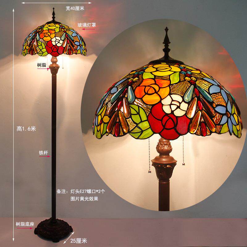 欧式复古蒂凡尼落地灯客厅简约现美式乡村动物麋代沙发灯具灯饰