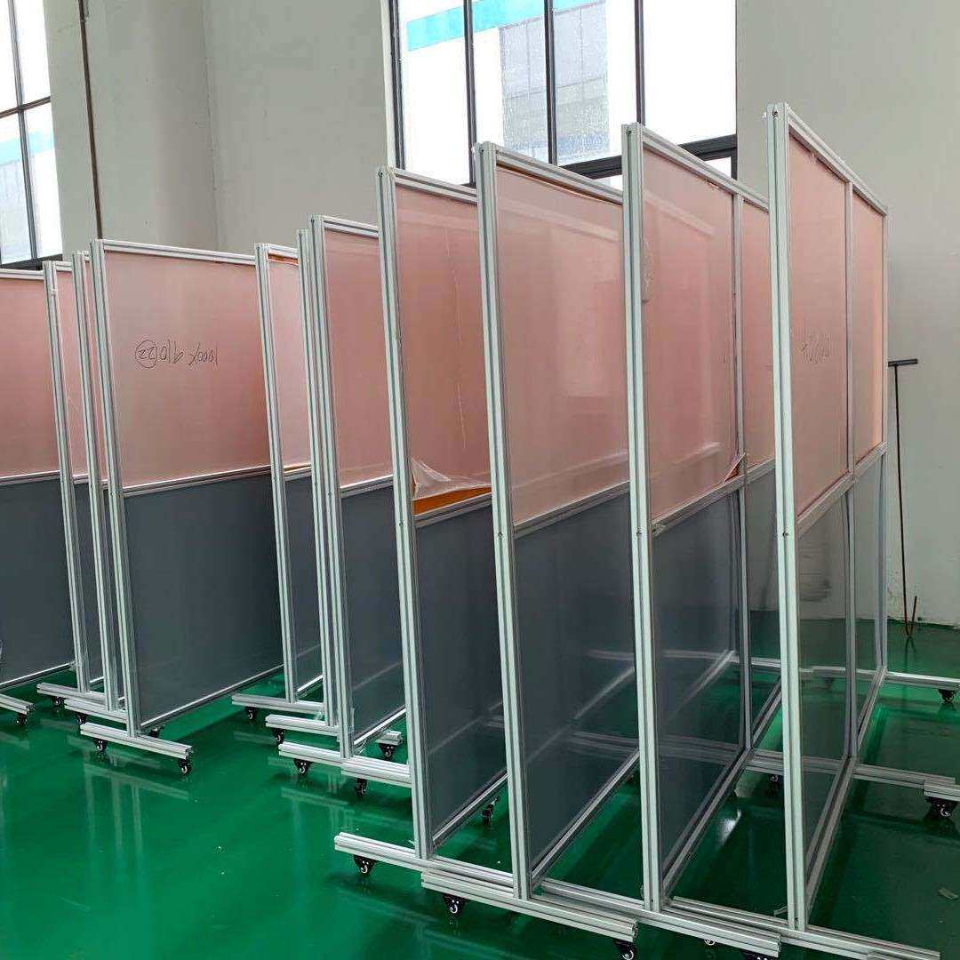 厂家直销焊接防护屏铝型材防弧光移动遮光屏pc硬板耐高温阻燃防火