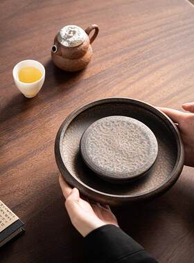 复古陶瓷壶承中式茶壶垫干泡台小托盘底座小茶台底垫茶盘干泡盘承