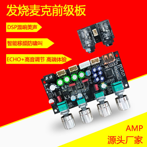 AMP发烧麦克前级板卡拉OK混响板麦克话筒K歌唱歌DSP混音防啸叫