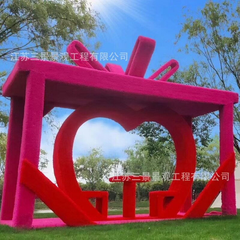 绿雕工艺品景观大型仿真绿雕网红摆件商业美陈景区户外游乐设施