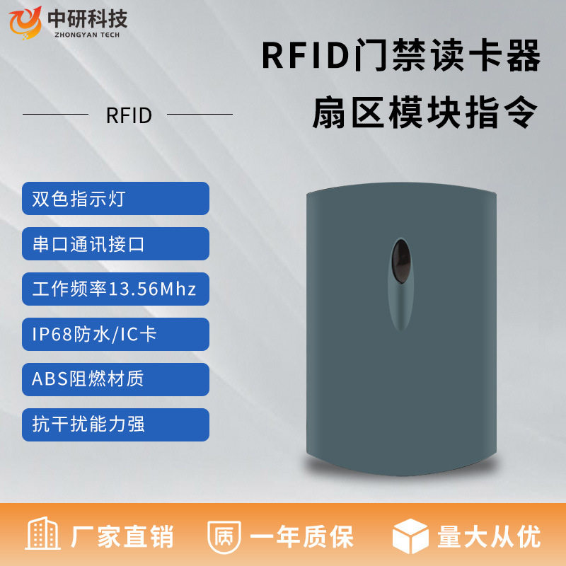 IC门禁读卡器RS232/RS485室外防水读头IC扇区读写TTL接口刷卡器