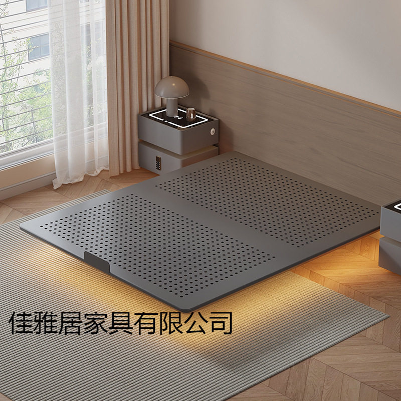 2025新款悬浮床铁架床家用不锈钢洞洞板无靠背无床头铁艺悬空床架